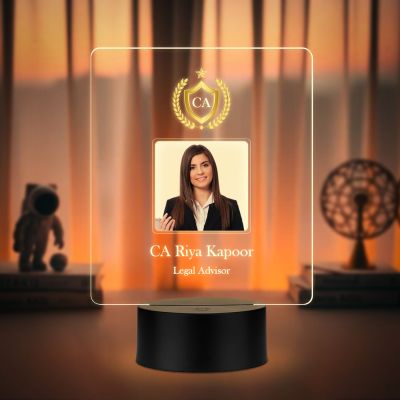 Personalized CA Chartered Accountant LED Table Lamp with Warm White Light & USB Powered Gift for CA Aspirants, Student Gift for Company CA Birthday Gift for CA (CA Gift for Women)